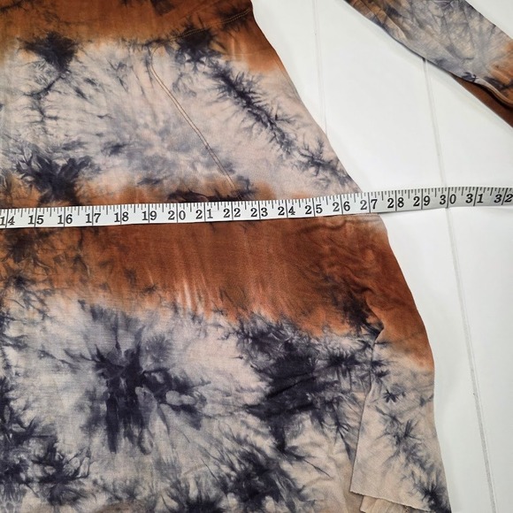 Natural Life Size L Tie Dye Long Sleeve Dress Rayon Spandex Brown Blue NWT - Picture 8 of 9